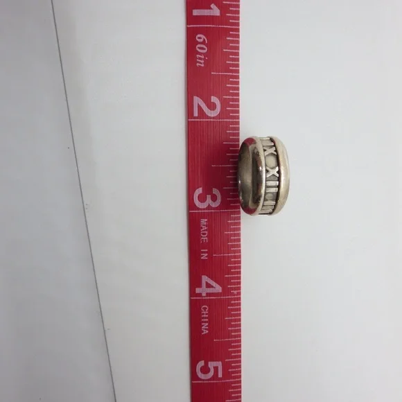 Tiffany and Co. Sterling silver Atlas ring size 6, and matching atlas necklace - Picture 5 of 12